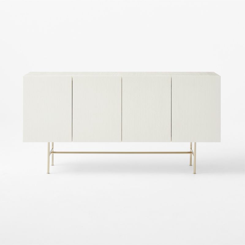 Marfil 60" Ivory Lacquered Grasscloth Media Console - image 8 of 14