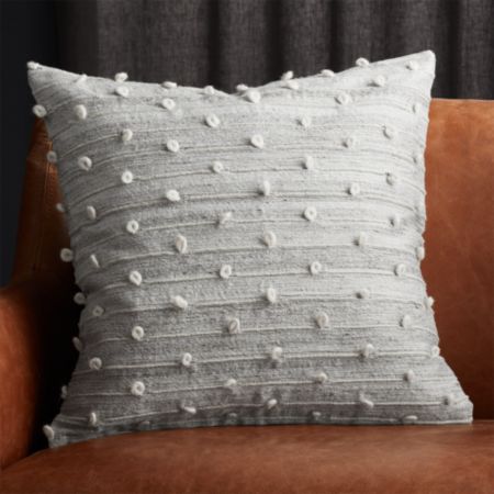 20 Margaux Light Grey French Knot Pillow With Down Alternative