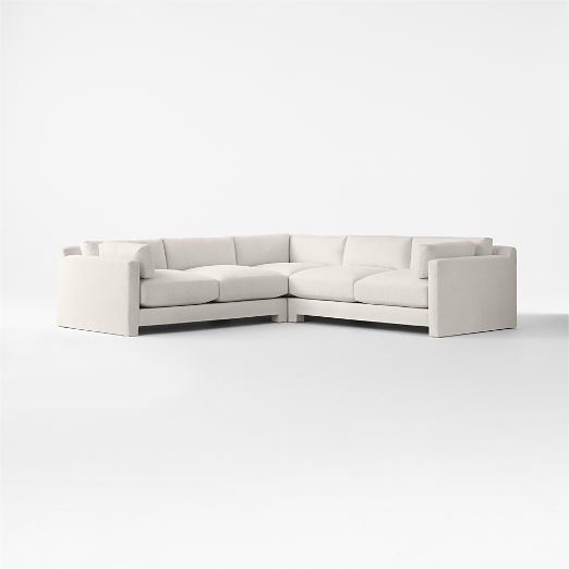 Marguerite 3-Piece L-Shaped White Performance Fabric Sectional Sofa