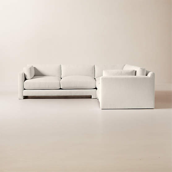 Marguerite 3-Piece L-Shaped White Performance Fabric Sectional Sofa