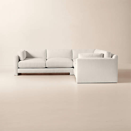 Marguerite 3-Piece L-Shaped White Performance Fabric Sectional Sofa