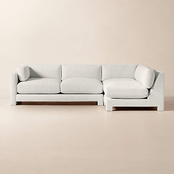 Marguerite 3-Piece L-Shaped White Performance Fabric Sectional Sofa with Left-Arm