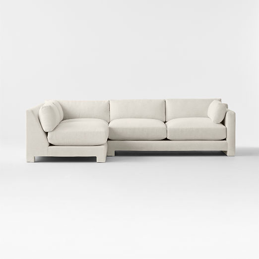 Marguerite 3-Piece L-Shaped White Performance Fabric Sectional Sofa with Right-Arm