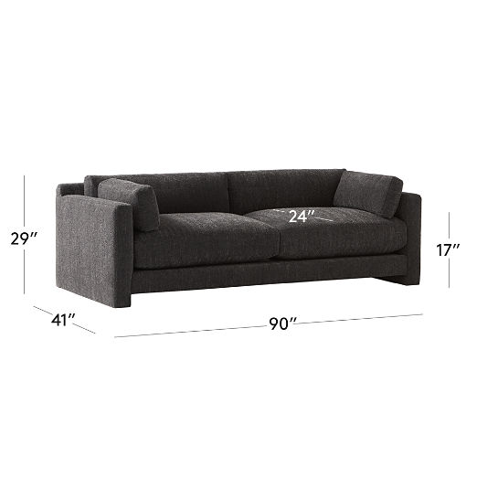 Marguerite 90" Black Boucle Sofa