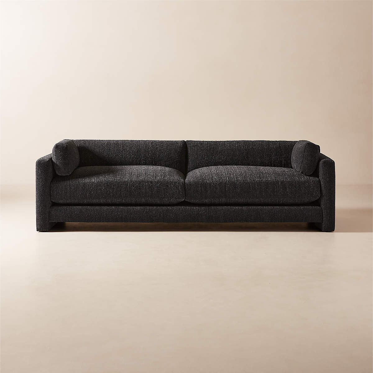 Marguerite 102" Black Boucle Sofa (Open Larger View)
