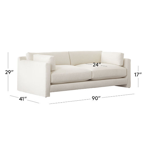 Marguerite 90" White Performance Fabric Sofa