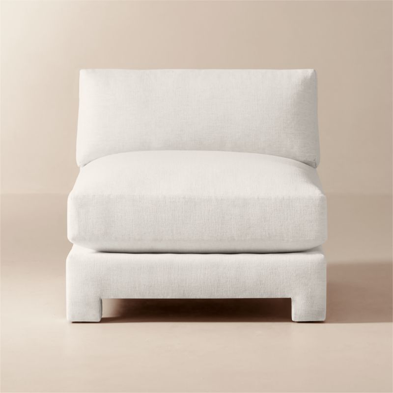 Marguerite White Performance Fabric Armless Chair - image 0 of 6