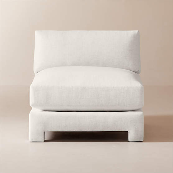 Marguerite White Performance Fabric Armless Chair