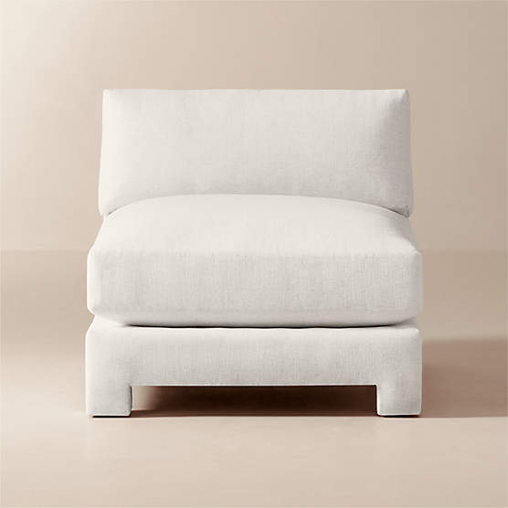 Marguerite White Performance Fabric Armless Chair