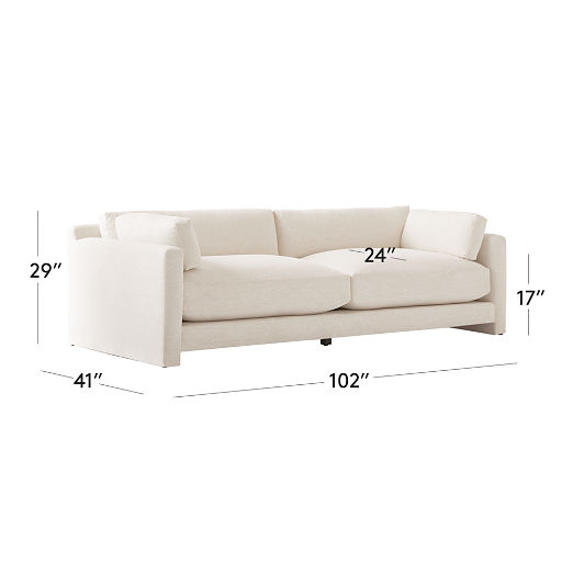 Marguerite 102" White Performance Fabric Sofa