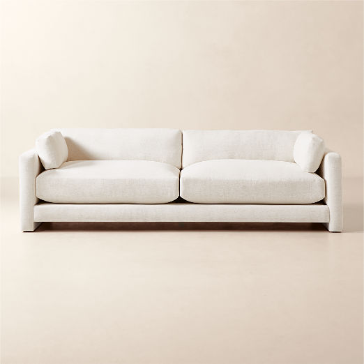 Marguerite White Performance Fabric Sofa (90"-102")