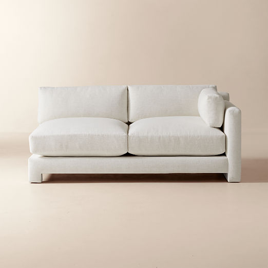 Marguerite White Performance Fabric Right-Arm Sofa
