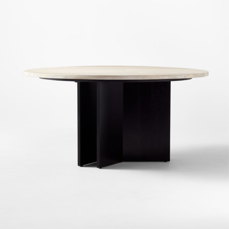 Mariana White Wash Round Teak Dining Table - image 5 of 10