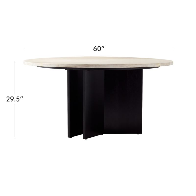 View Mariana White Wash Round Teak Dining Table - image 3 of 10