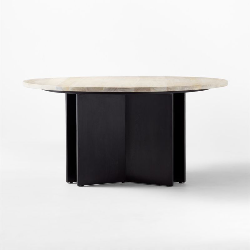 Mariana White Wash Round Teak Dining Table - image 4 of 10