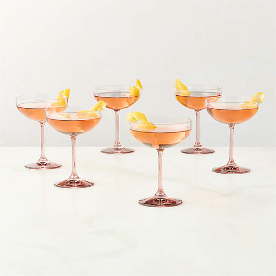 Marie Burgundy Coupe Glasses Set of 6