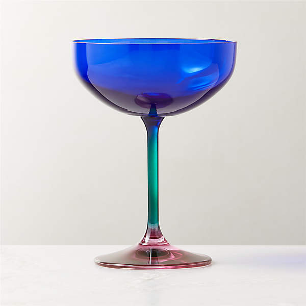 Marie Cobalt Coupe Cocktail Glass | CB2