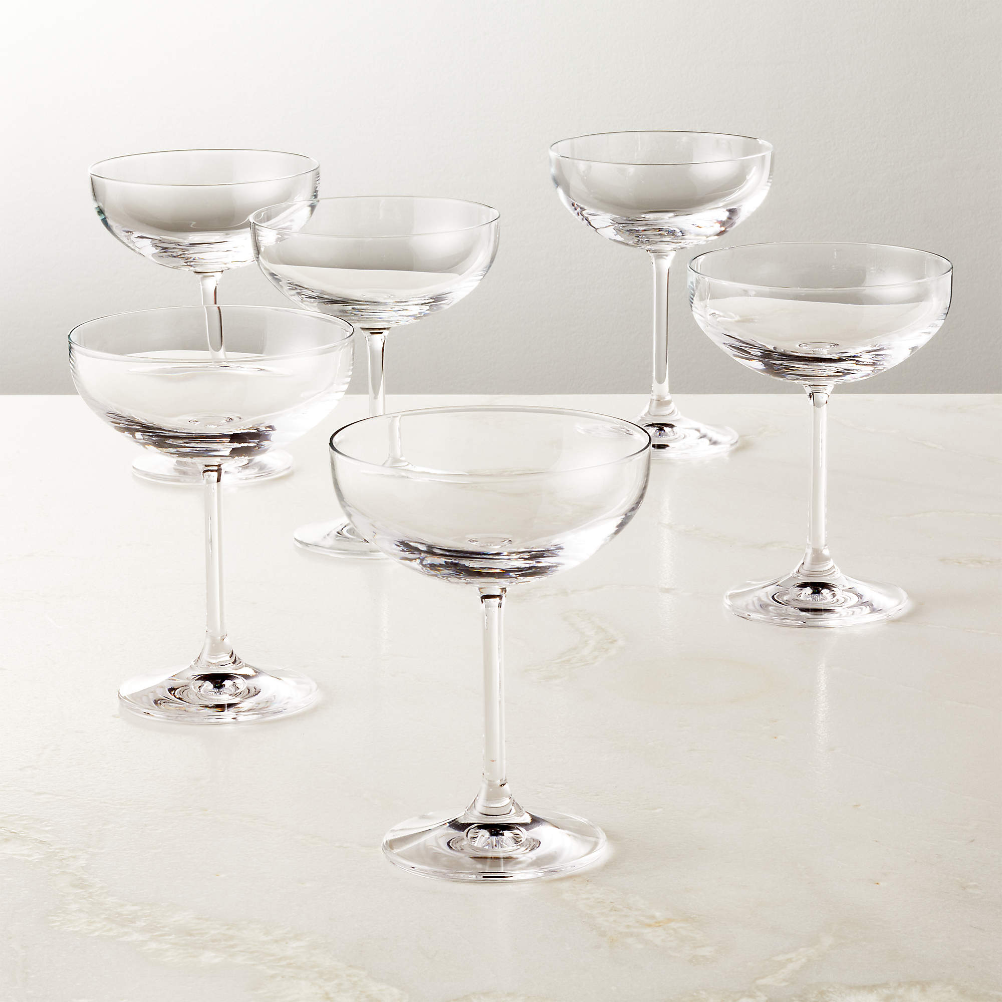 Marie Coupe Modern Cocktail Glasses Set of 8 + Reviews CB2