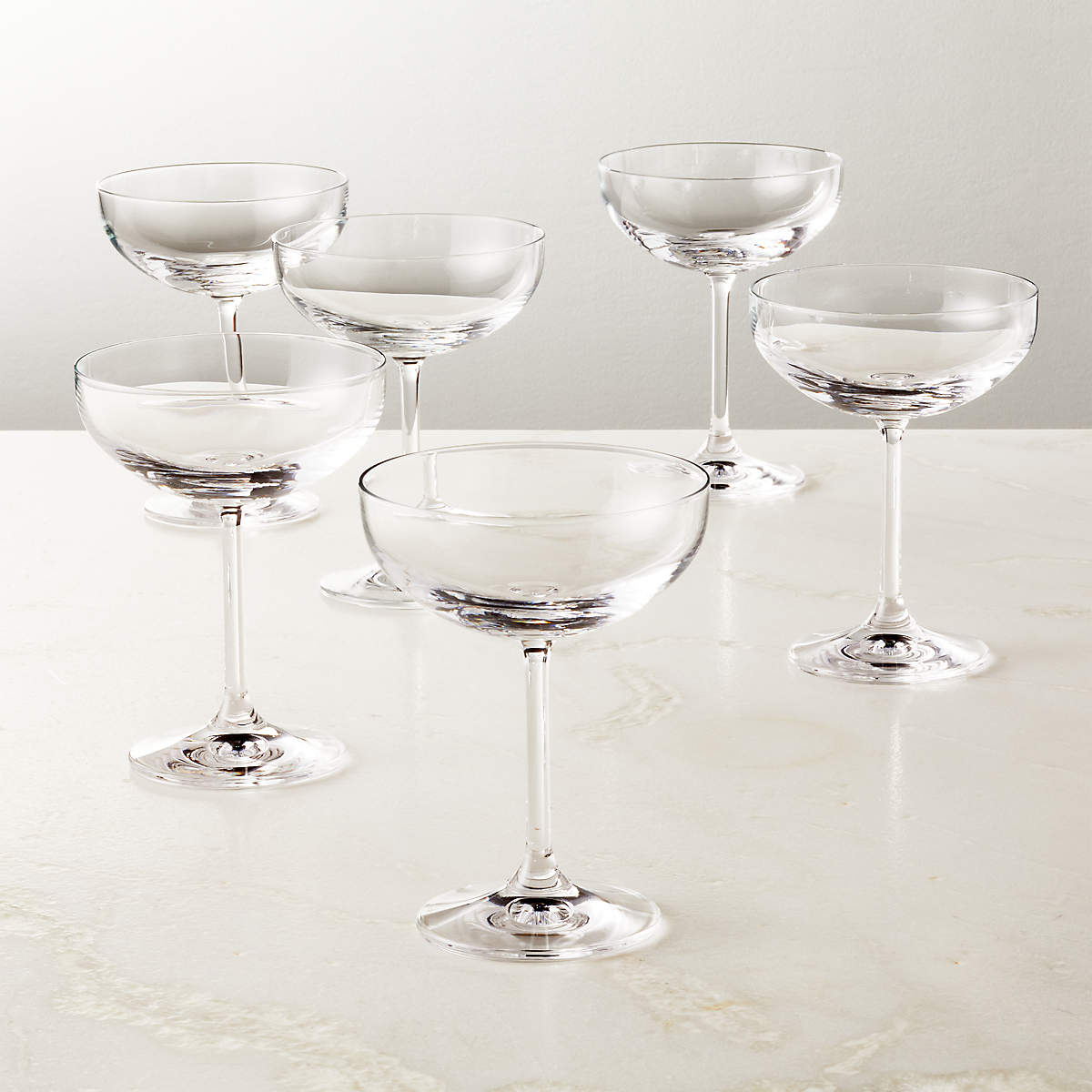 Marie Coupe Cocktail Glasses Set of 6, Clear