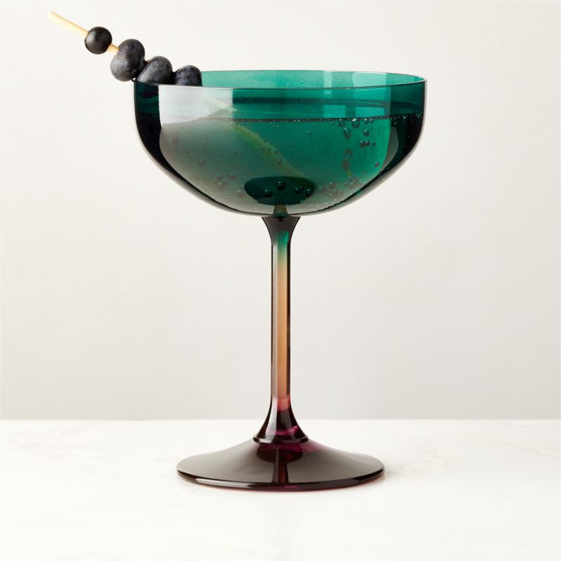 View Marie Green Coupe Glass by Azeeza details