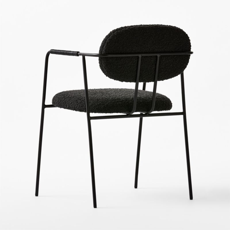 Marilyn Black Boucle Dining Armchair - image 7 of 9