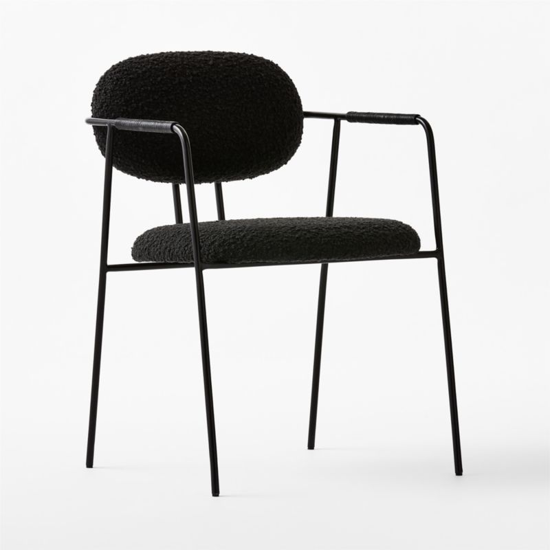 Marilyn Black Boucle Dining Armchair - image 5 of 9