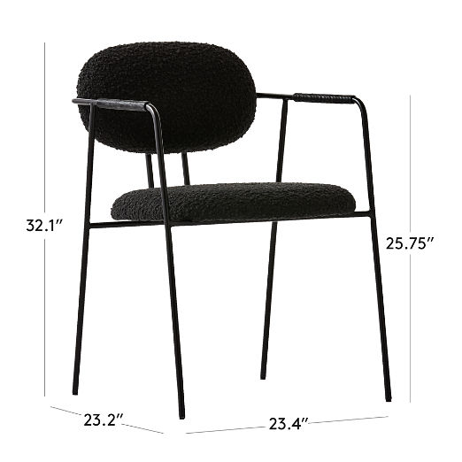 Marilyn Black Boucle Dining Armchair