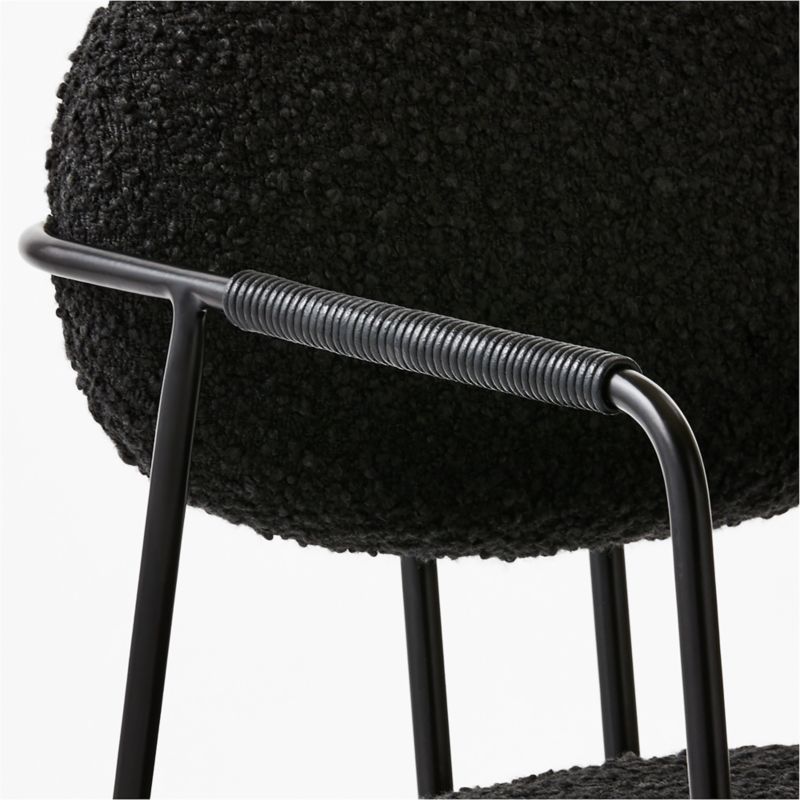 Marilyn Black Boucle Dining Armchair - image 8 of 9