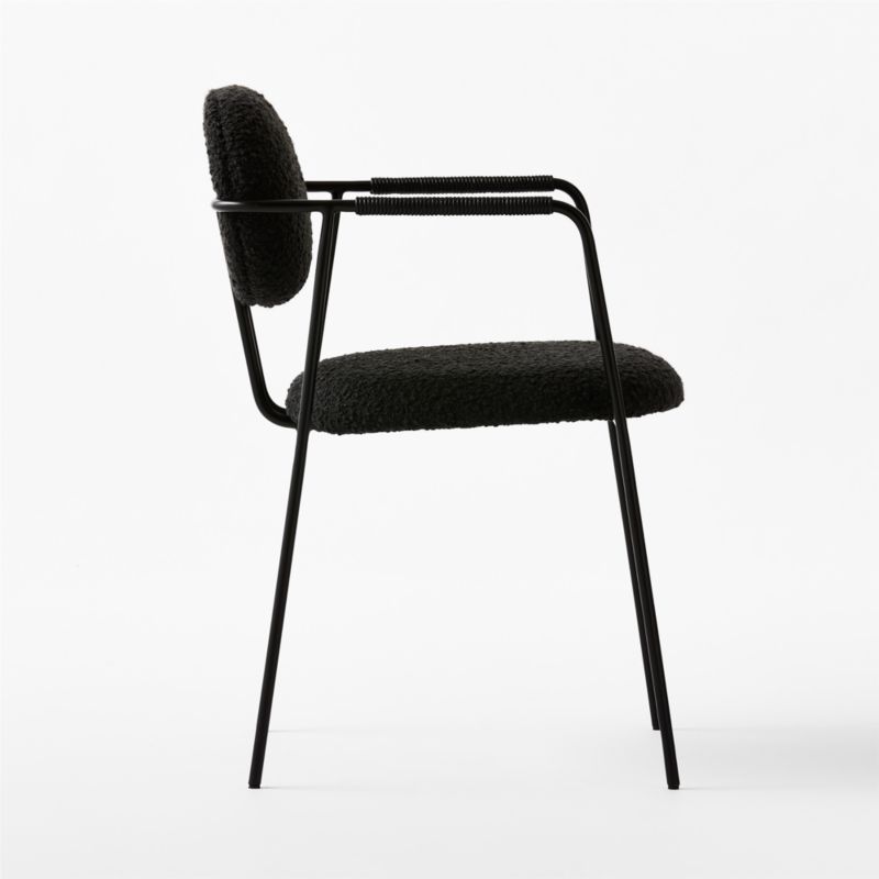 Marilyn Black Boucle Dining Armchair - image 6 of 9