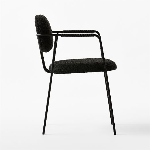 Marilyn Black Boucle Dining Armchair