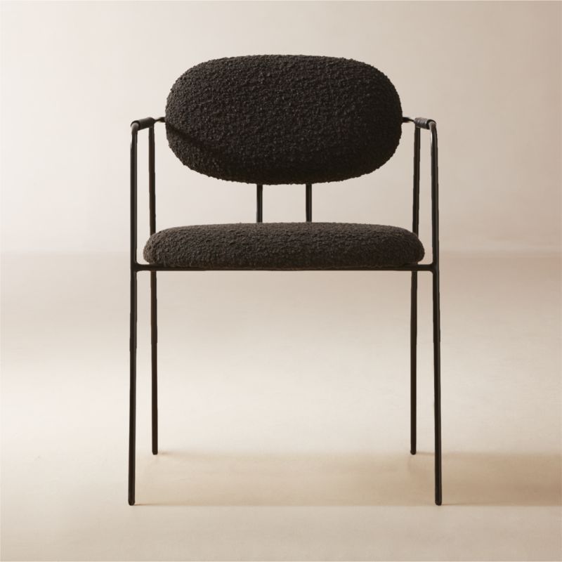 Marilyn Black Boucle Dining Armchair - image 0 of 9