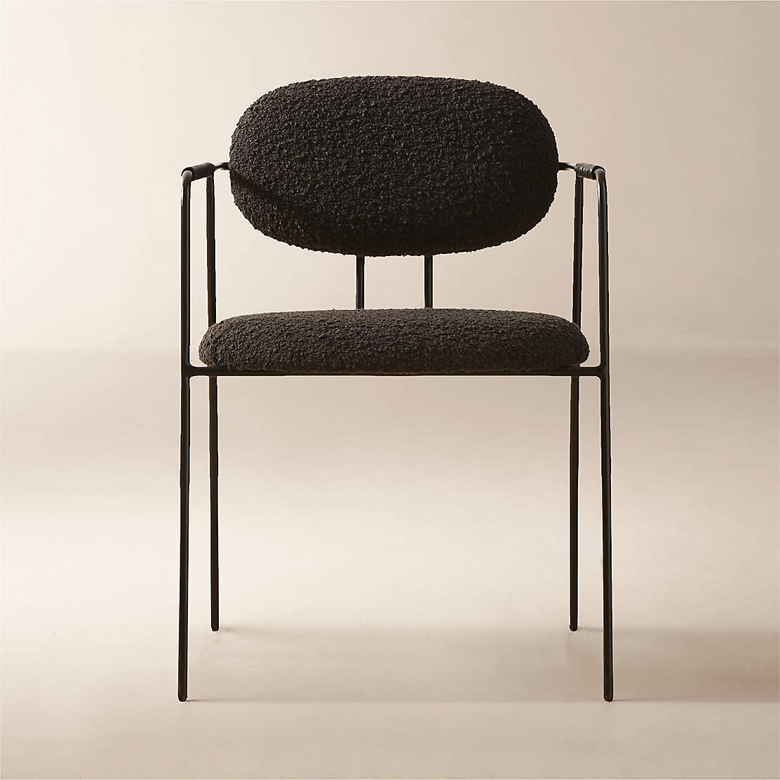 Inesse Modern Boucle Black Dining Chair + Reviews CB2 Canada