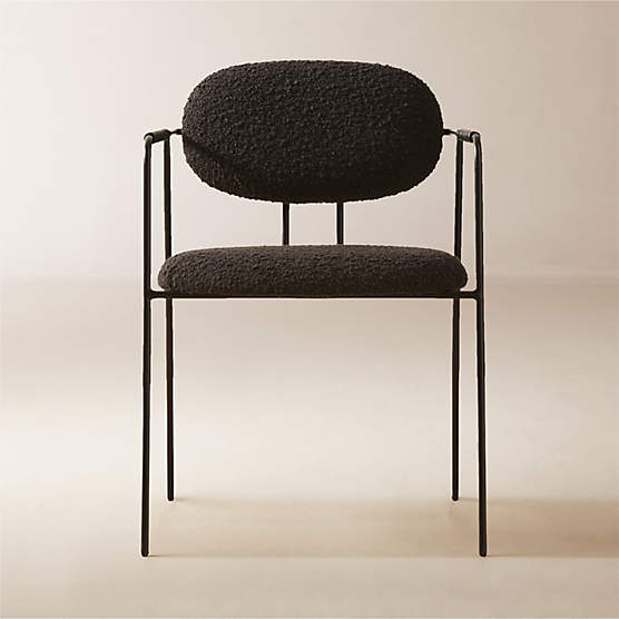 Marilyn Black Boucle Dining Armchair