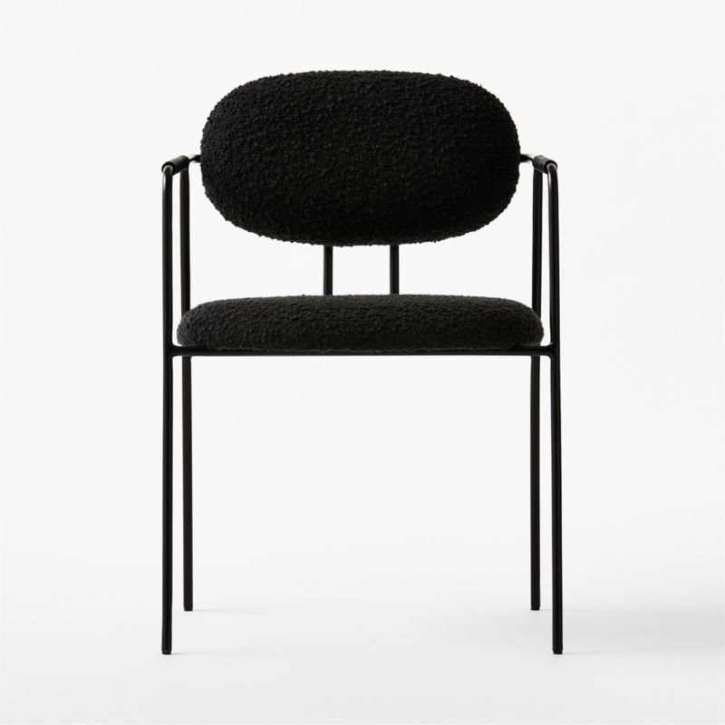 Marilyn Black Boucle Dining Armchair - image 4 of 9