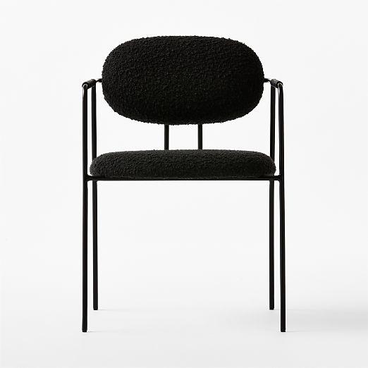 Marilyn Black Boucle Dining Armchair