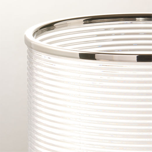 Marina Ribbed Glass Wastebasket
