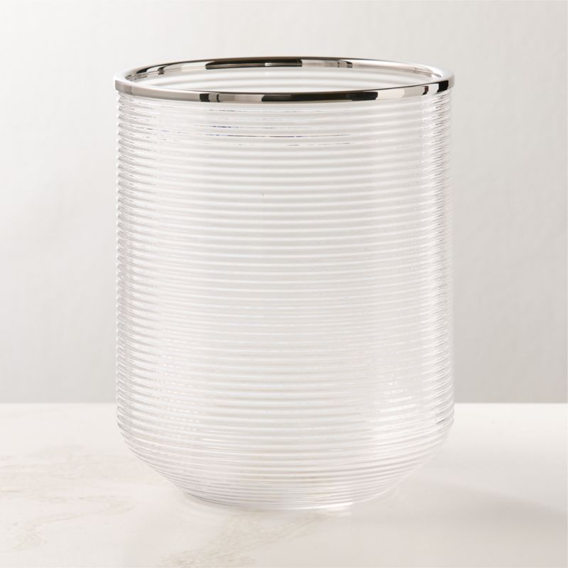 Marina Ribbed Glass Wastebasket - image 0 of 3