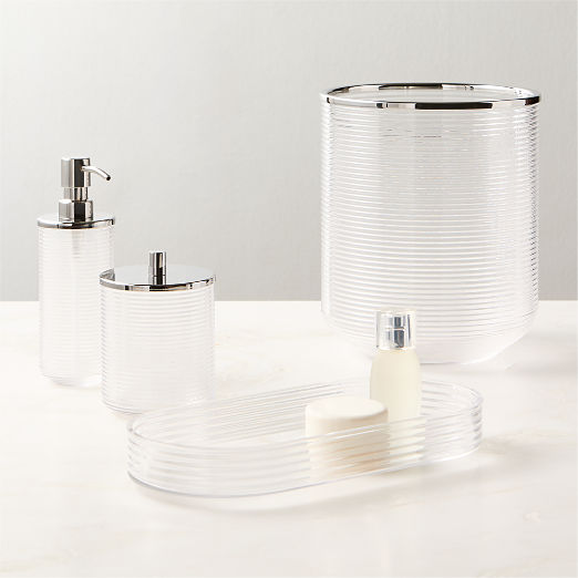 Marina Ribbed Glass Vanity Tray