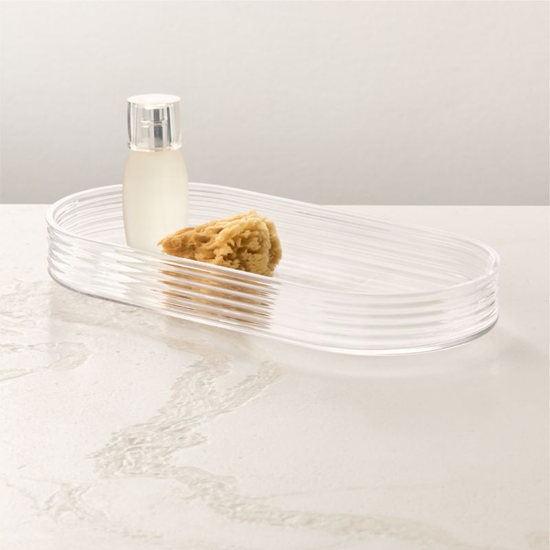 Marina Ribbed Glass Vanity Tray - image 0 of 4