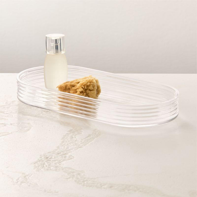 View Marina Ribbed Glass Vanity Tray details