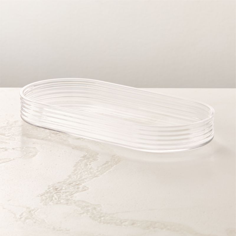 Marina Ribbed Glass Vanity Tray - image 3 of 4