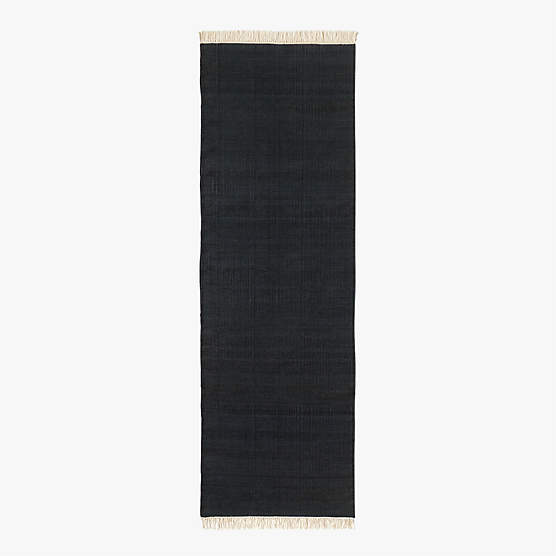 Maris Handwoven Black Jute Runner Rug 2.5'X8'