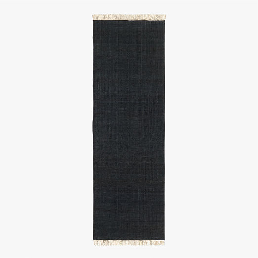 Maris Handwoven Black Jute Runner Rug 2.5'X8'