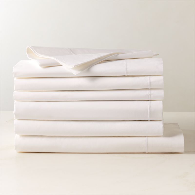 Marisal Organic Cotton Percale 400 Thread Count White King Bedding Set ...
