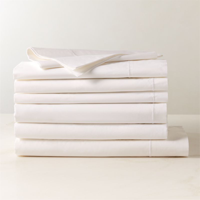 View Marisal Organic Cotton Percale 400 Thread Count White King Bedding Set details