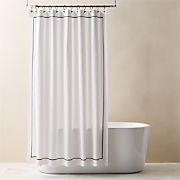 Marisal Organic Cotton White and Black Shower Curtain 72"