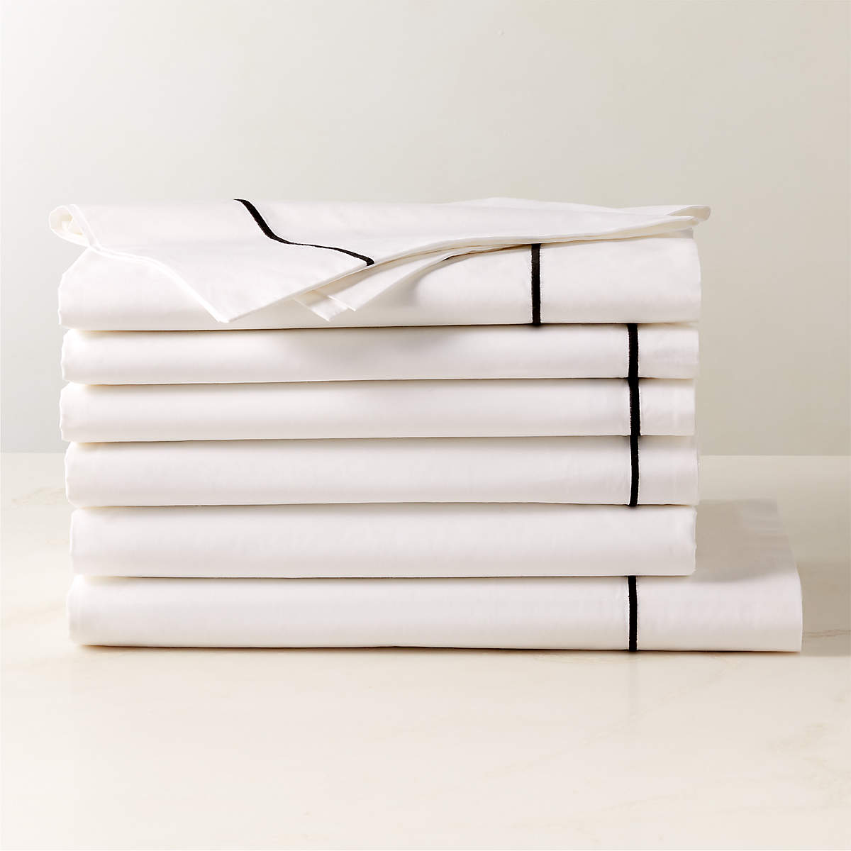 Marisal Organic Cotton Percale 400 Thread Count White with Black Full