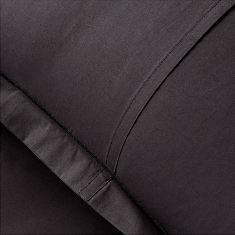 Marisal Organic Cotton 400 Thread Count Percale Black Euro Shams Set of 2 - image 3 of 6