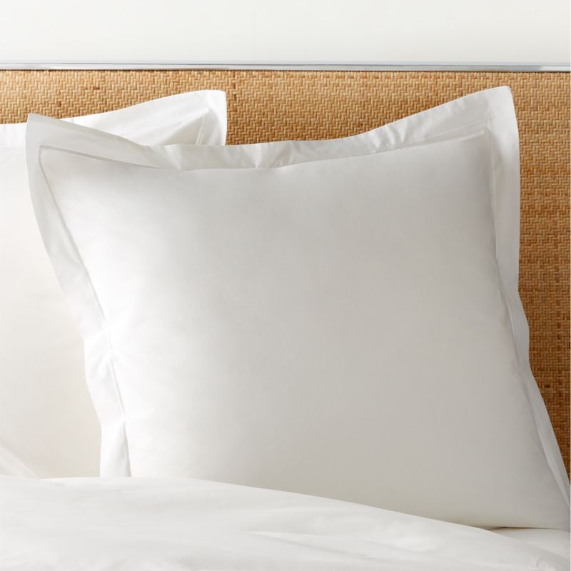 Marisal Organic Cotton 400 Thread Count Percale White Euro Pillow Shams