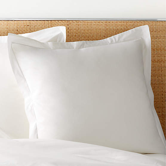 Marisal Organic Cotton Percale 400 Thread Count White Euro Pillow Shams Set of 2